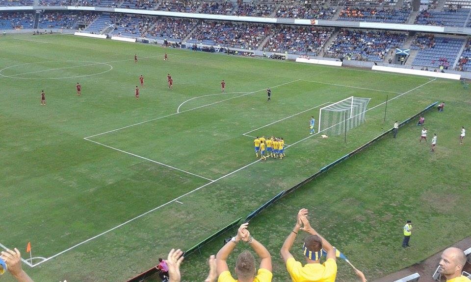 1-1 målet Spanien Sverige Teneriffa
