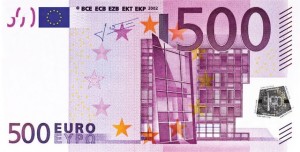 Valuta 500 Euro sedel